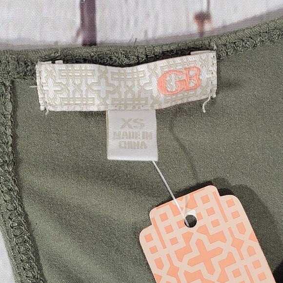 GB Olive Tie‎ Front Cutout Mini Dress XS NWT | Long Sleeve Flowy Fit - Picture 7 of 12